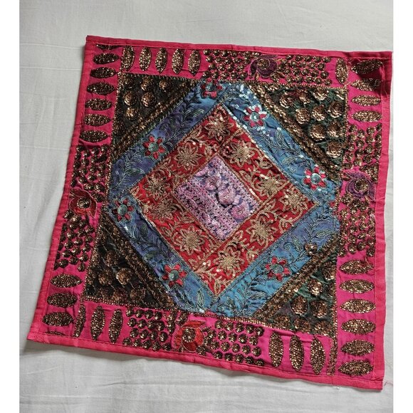 Set Of 2 Handmade Embroidered Pillow Covers Made In India - Picture 5 of 6